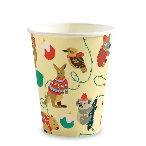 BioPak 280ml / 8oz (80mm) Christmas Single Wall BioCup - (Pack of 1000)