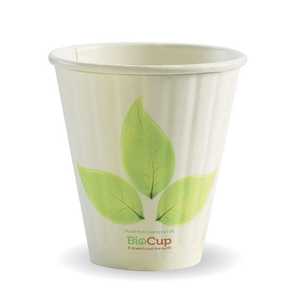 BioPak 
295ml / 8oz (90mm) Leaf Double Wall BioCup - (Pack of 1000)