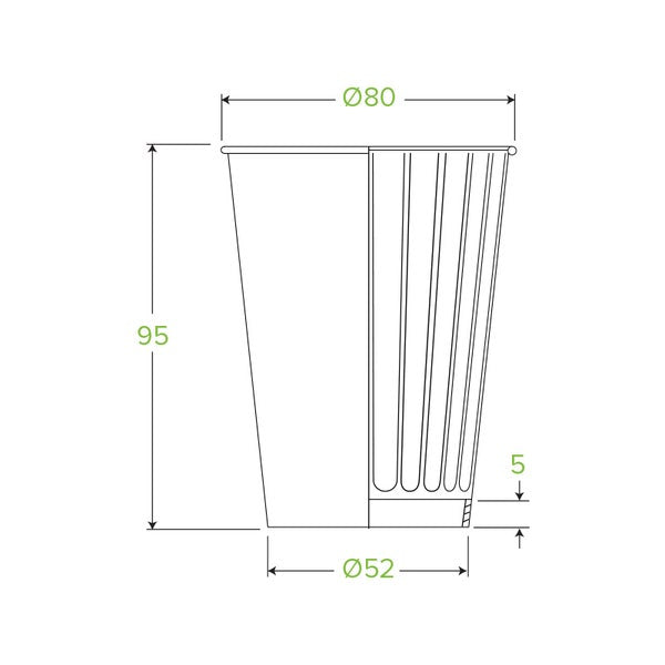 BioPak 
255ml / 8oz (80mm) Leaf Double Wall BioCup - (Pack of 1000)