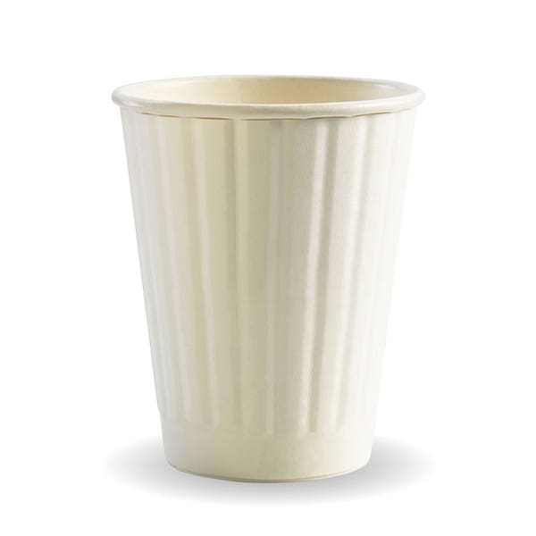 BioPak 
255ml / 8oz (80mm) White Double Wall BioCup - (Pack of 1000)