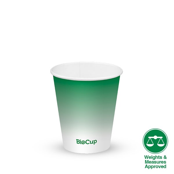 BioPak 300ml / 10oz (90mm) Green Cold Paper BioCup - (Pack of 1000)