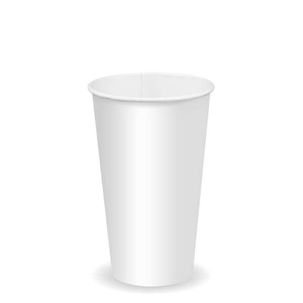 BioPak 500ml / 16oz (90mm) White Cold Paper BioCup- (Pack of 1000)