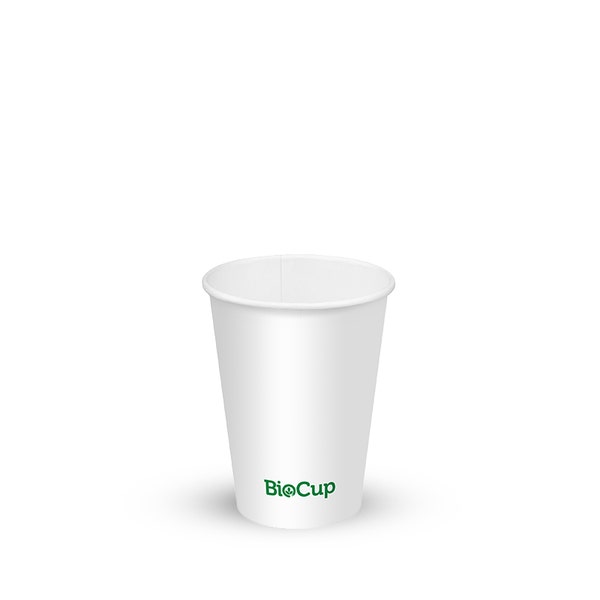 BioPak 200ml / 6oz (73mm) White Cold Paper Water BioCup - (Pack of 1000)