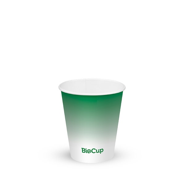 BioPak 200ml / 6oz (80mm) Green Cold Paper BioCup - (Pack of 1000)