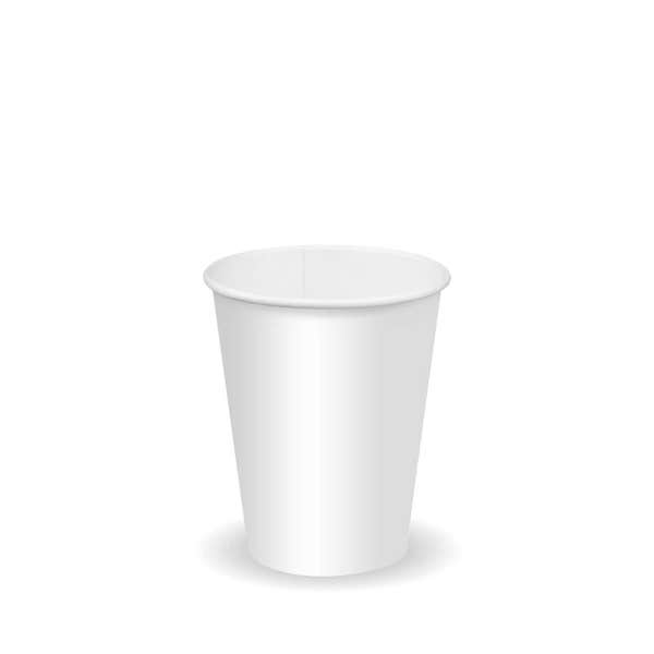 BioPak 280ml / 8oz (80mm) White Cold Paper BioCup - (Pack of 1000)