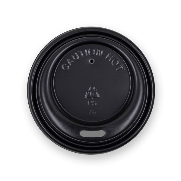 BioPak 63mm / 4oz Black PS Sipper BioCup Lid - (Pack of 1000)