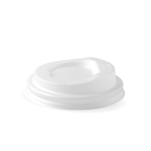 BioPak 62mm / 4oz Opaque PLA BioCup Lid - (Pack of 1000)