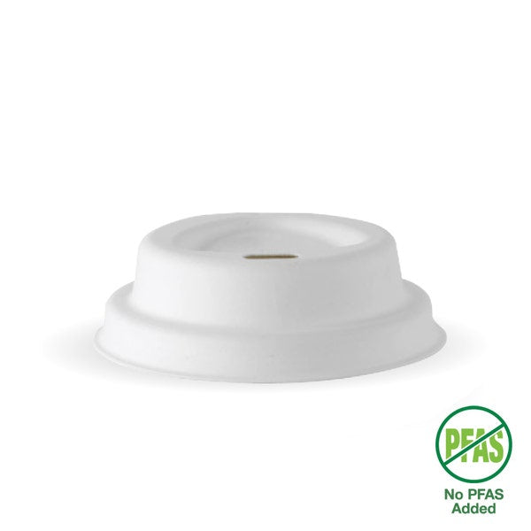 BioPak 63mm / 4oz White Plant Fibre BioCup Lid - (Pack of 2000)