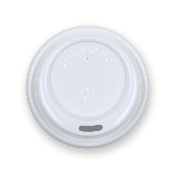 BioPak 63mm / 4oz White PS Sipper BioCup Lid - (Pack of 1000)