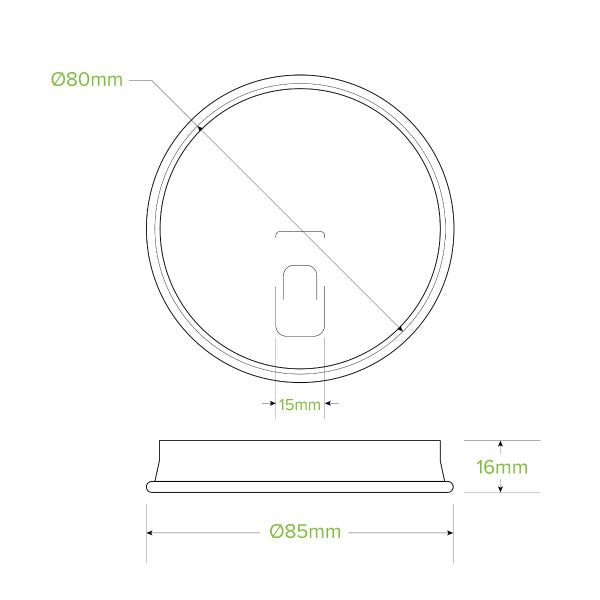 BioPak 80mm Small Paper Flat BioCup Lid - (Pack of 1000)