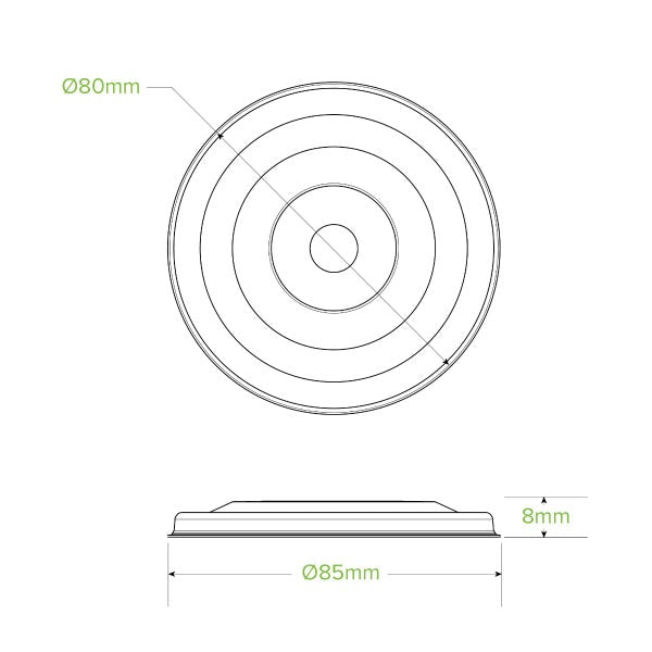 BioPak 80mm Plant Fibre Flat Cold Paper BioCup Lid - (Pack of 1000)