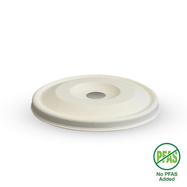 BioPak 80mm Plant Fibre Flat Cold Paper BioCup Lid - (Pack of 1000)