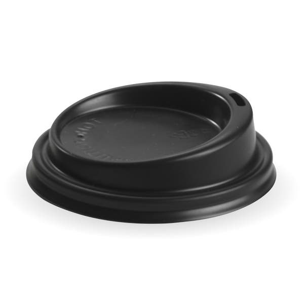 BioPak 80mm Small Black PS BioCup Lid - (Pack of 1000)