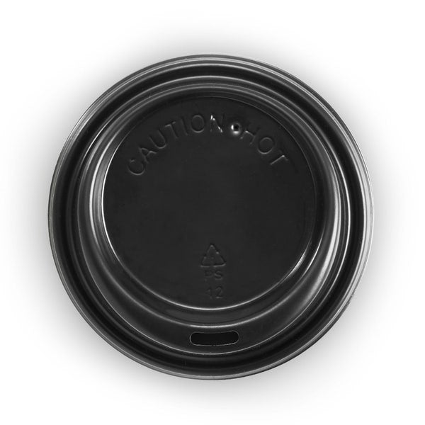 BioPak 80mm Small Black PS BioCup Lid - (Pack of 1000)