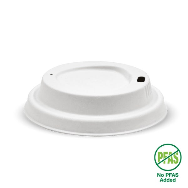 BioPak 80mm Small White Plant Fibre BioCup Lid - (Pack of 1000)