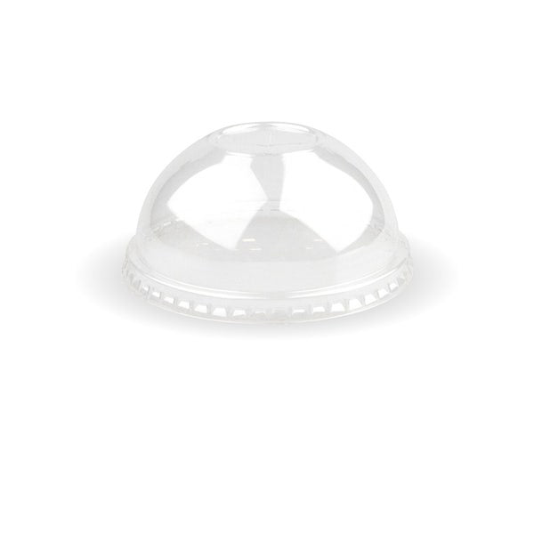 BioPak 90mm Clear PET Dome Cold Paper BioCup Lid - (Pack of 1000)