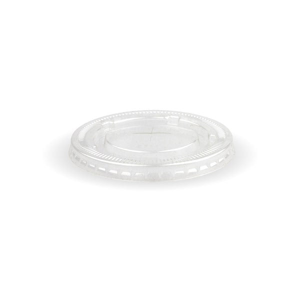 BioPak 90mm Clear PET Flat Cold Paper BioCup Lid - (Pack of 1000)