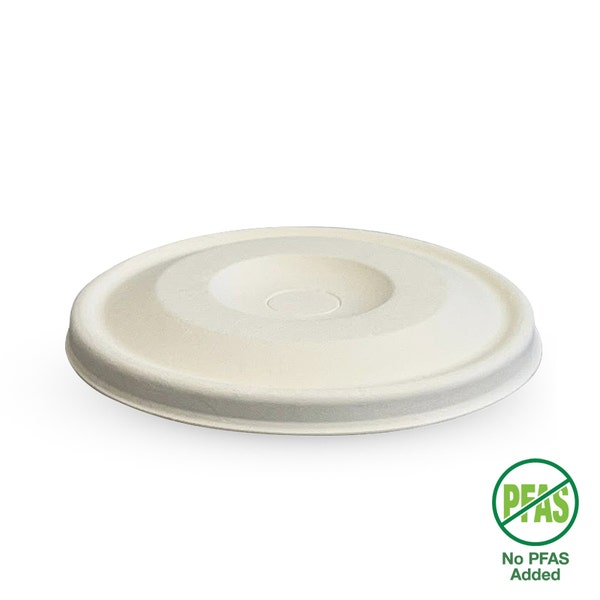 BioPak 90mm Plant Fibre Flat Cold Paper BioCup Lid - (Pack of 1000)