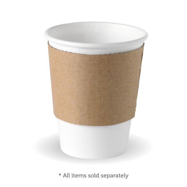 BioPak 8oz (80mm) Paper Cup Sleeve - (Pack of 1000)