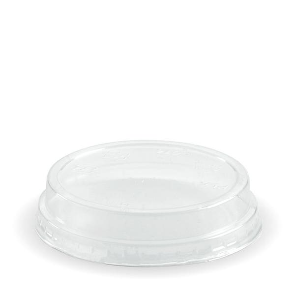 BioPak 60-280ml Dome No Hole Clear BioCup Lid - (Pack of 2000)