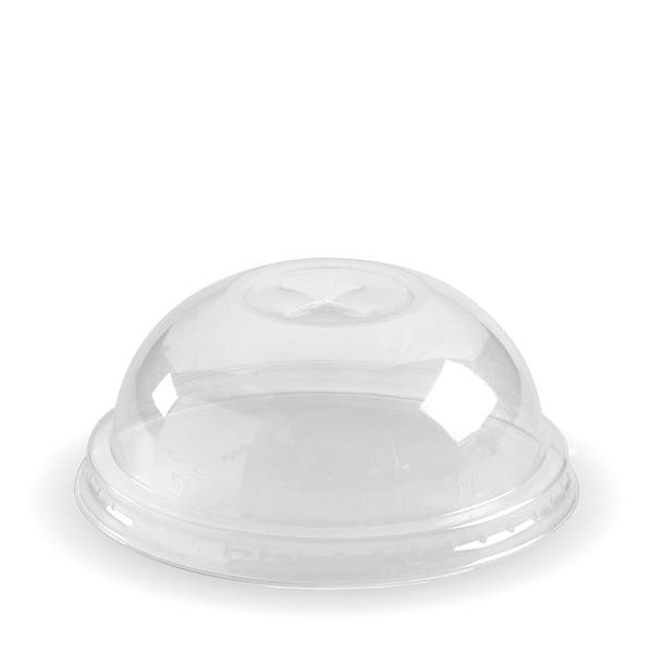 BioPak 60-280ml Dome Clear BioCup Lid - (Pack of 1000)