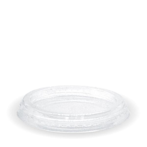 BioPak 60-280ml Flat Clear BioCup Lid - (Pack of 1000)