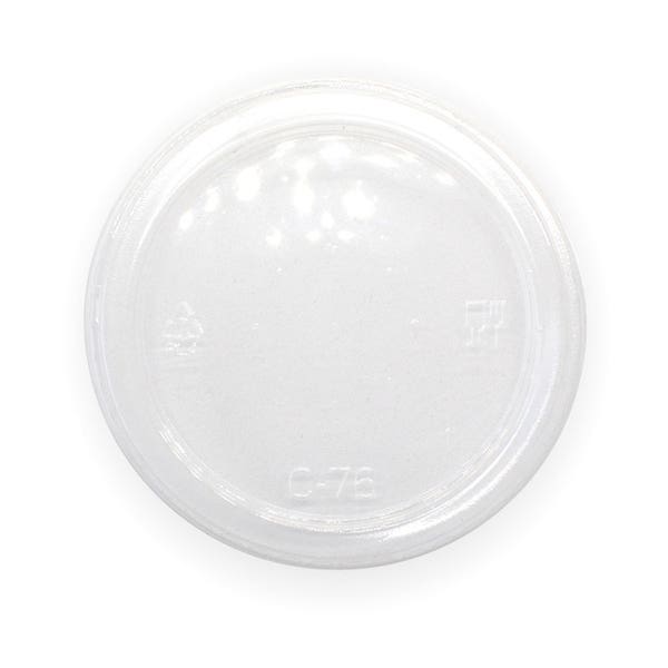 BioPak 60-280ml Flat Clear BioCup Lid - (Pack of 1000)