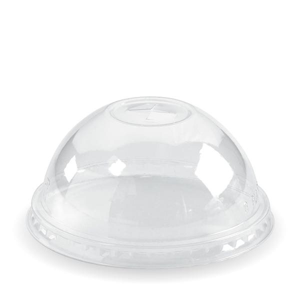 BioPak 300-700ml Dome X-Slot Lid Clear BioCup Lid - (Pack of 1000)