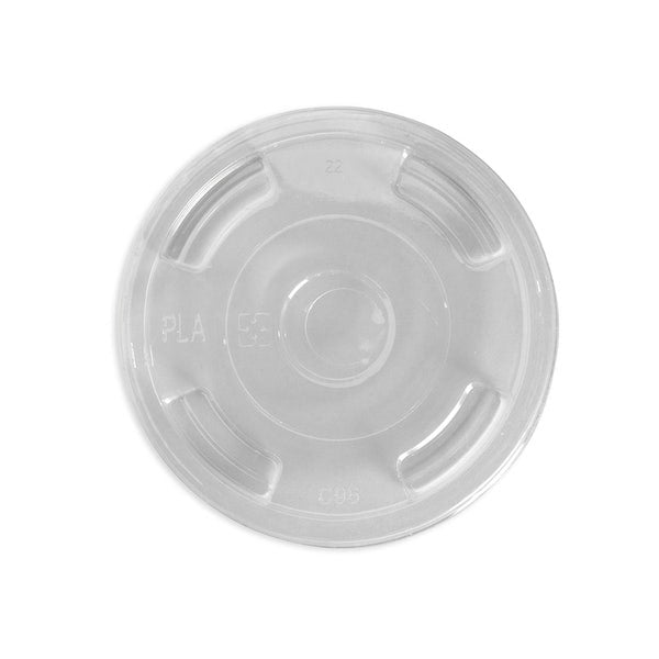 BioPak 300-700ml Flat Clear BioCup Lid - (Pack of 1000)