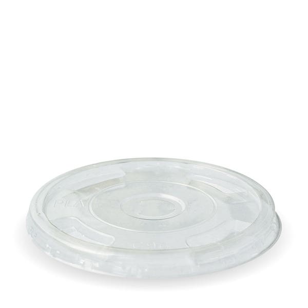 BioPak 300-700ml Flat Clear BioCup Lid - (Pack of 1000)