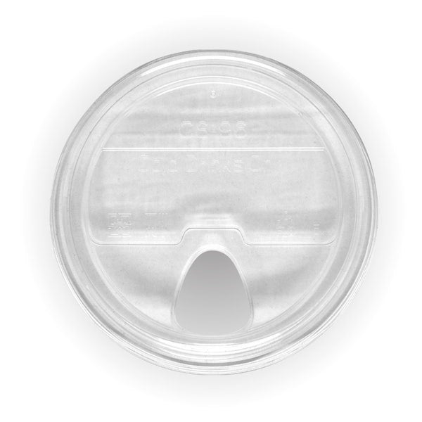 BioPak 300-700ml Sipper Clear BioCup Lid - (Pack of 1000)