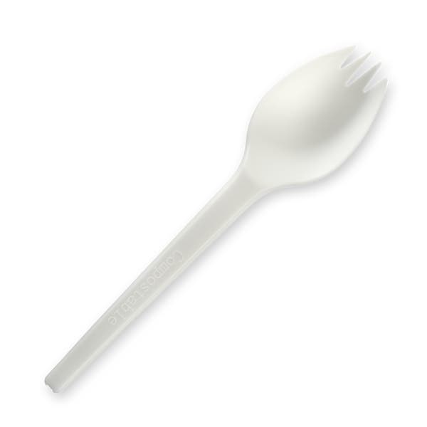 BioPak 15cm / 6" PLA Spork - (Pack of 1000)