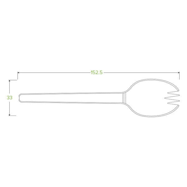 BioPak 15cm / 6" PLA Spork - (Pack of 1000)