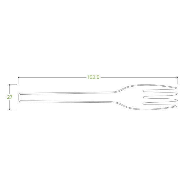 BioPak 15cm / 6" PLA Fork - (Pack of 1000)