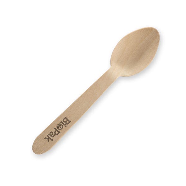 BioPak 10cm Coated Wood Teaspoon - (Pack of 2000)