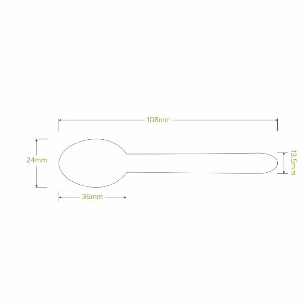 BioPak 10cm Wood Teaspoon - (Pack of 2000)