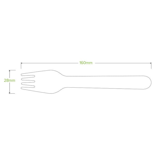 BioPak 16cm Coated Wood Fork - (Pack of 1000)