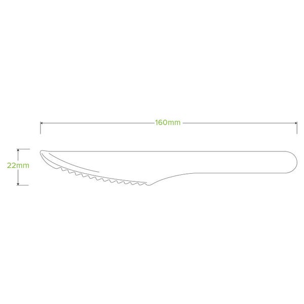 BioPak 16cm Coated Wood Knife - (Pack of 1000)