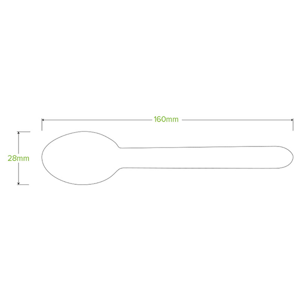 BioPak 16cm Unbranded Wood Spoon - Bulk Pack - (Pack of 2000)