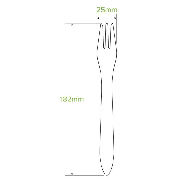 BioPak 19cm Coated Wood Fork - (Pack of 1000)