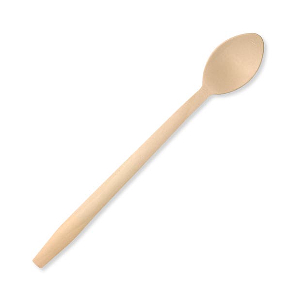 BioPak 20cm Tall Coated Wood Teaspoon - (Pack of 1000)