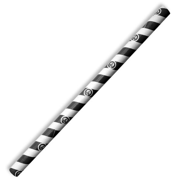 BioPak 10mm Jumbo Black Stripe BioStraw - (Pack of 2500)