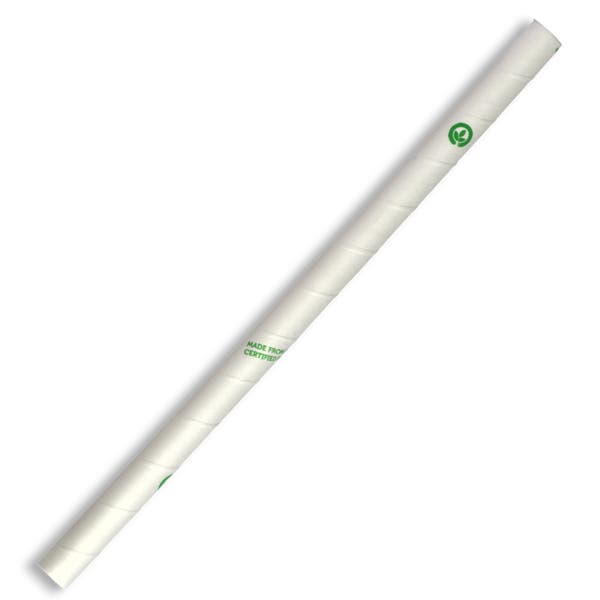 BioPak 10mm Jumbo White BioStraw - (Pack of 2500)