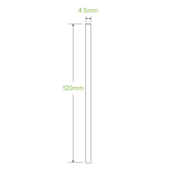 BioPak 4.5mm Cocktail Green BioStraw - (Pack of 2500)