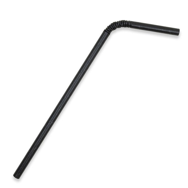 BioPak 6mm Regular Black Bendy BioStraw - (Pack of 2500)