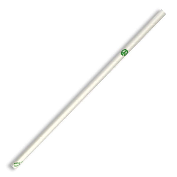 BioPak 6mm Regular White BioStraw - (Pack of 2500)