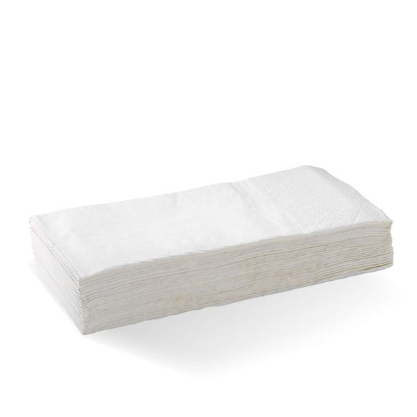 BioPak 2-Ply 1/8 Fold White Dinner BioNapkin - (Pack of 1000)