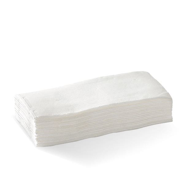 BioPak 2-Ply 1/8 Fold White Quilted Dinner BioNapkin - (Pack of 1000)