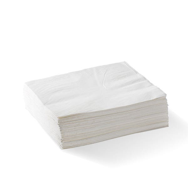 BioPak 2-Ply 1/4 Fold White Lunch BioNapkin - (Pack of 2000)