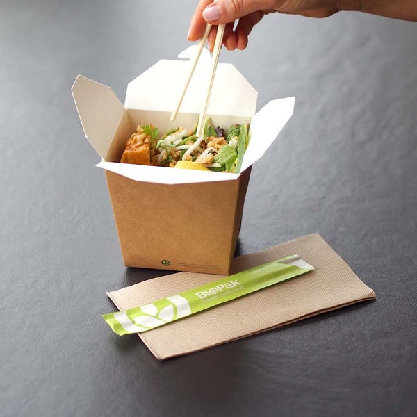 BioPak 240ml / 8oz BioBoard Noodle Box - (Pack of 1000)